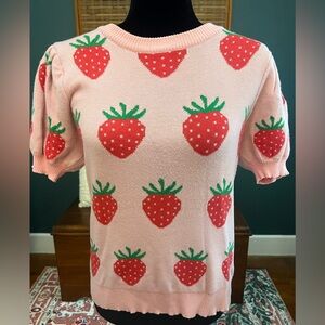 Rareraw Pink Strawberry  Sweater